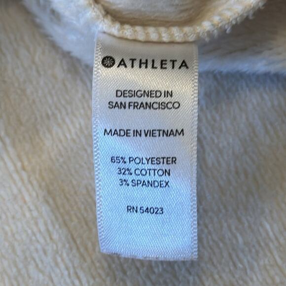 Athleta Cozy Karma Oatmeal Full Zip Thumb Holes Hooded Jacket Size Small - Picture 8 of 10